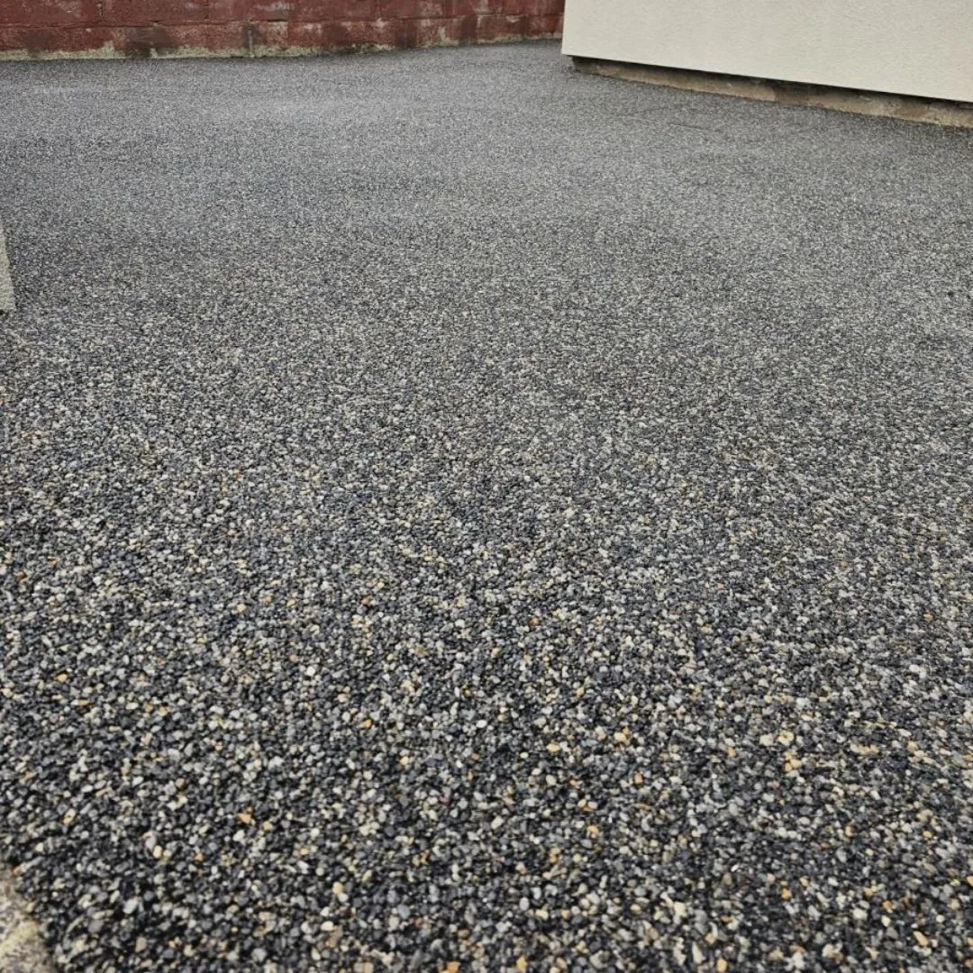 Charcoal resin bound stone close up